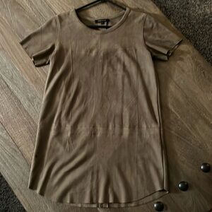 Olivaceous dress micro suede shift dress. Size small